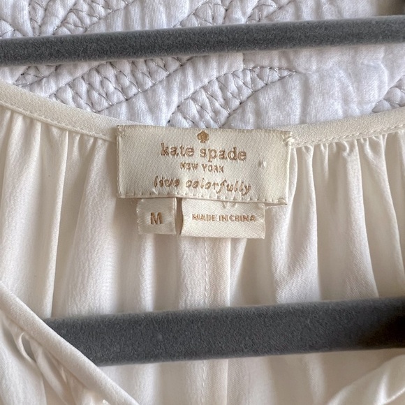 Kate Spade - Rambling Roses Silk Inset Blouse - Ivory/White - Picture 9 of 16